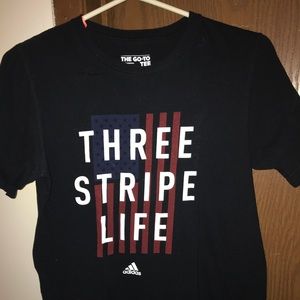 adidas Three Stripe Life T-Shirt Small